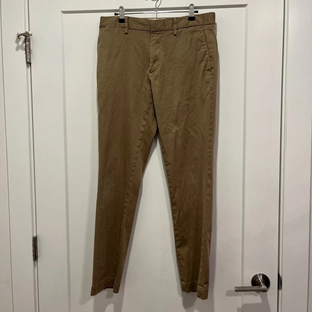 Banana Republic Aiden Slim Fit Chinos Khaki Tan Stretch Pants 32x30 Mens